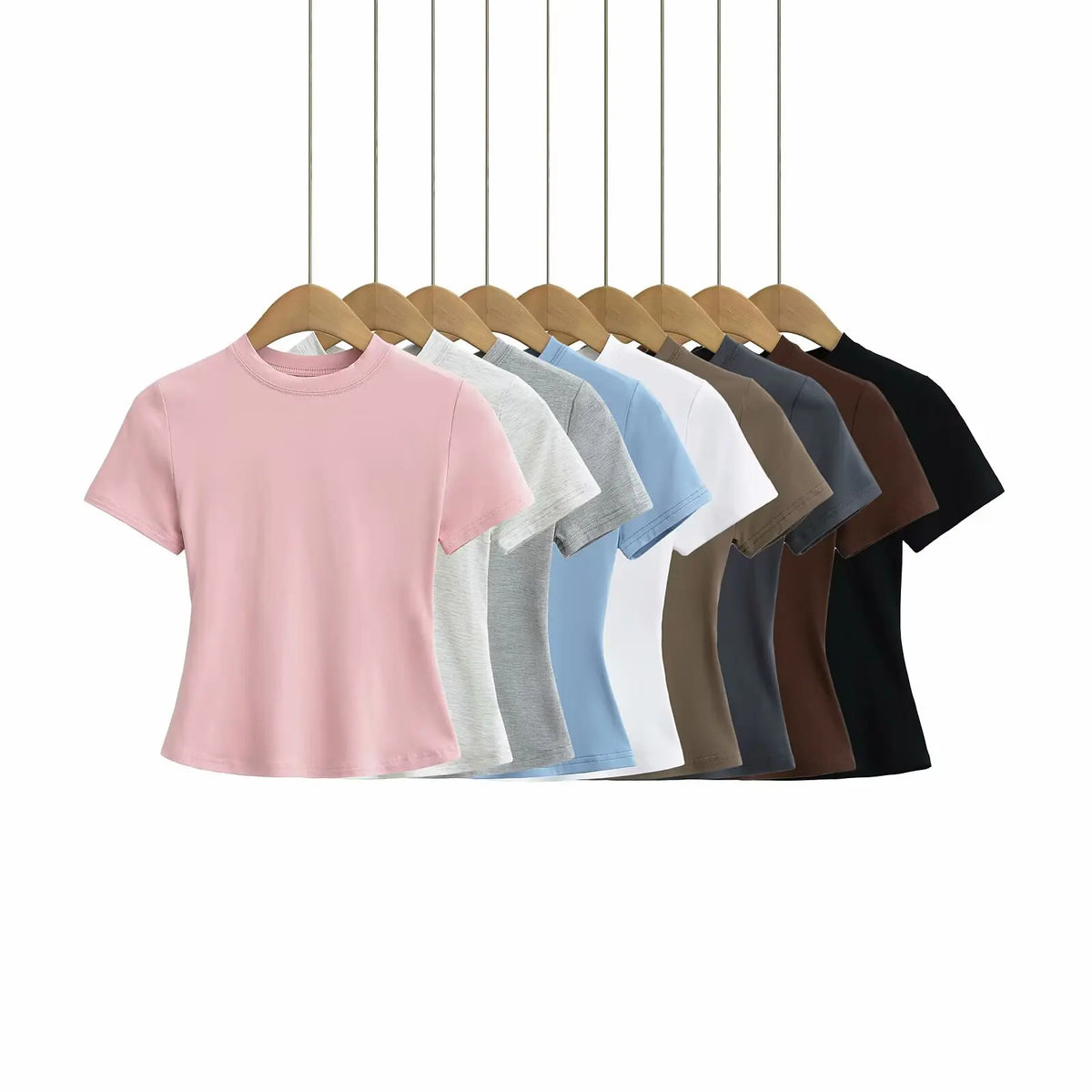 Women’s Slim Fit Solid Crop Tee – Casual Summer Top