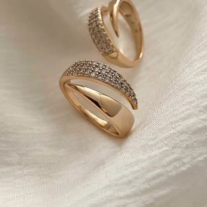 18K Gold Plated Sun Ring for Women – Stainless Steel Natural Stone Jewelry