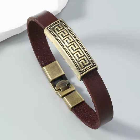 1 Piece vintage leather bracelet for men