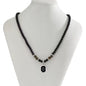 Black Tiger Stone Beaded Necklace for Men – Stainless Steel Pendant Choker