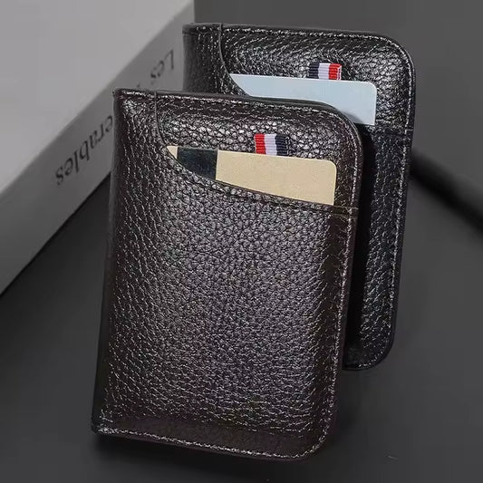 Slim PU Leather Mini Card Wallet for Men – Soft & Lightweight Credit Card Holder