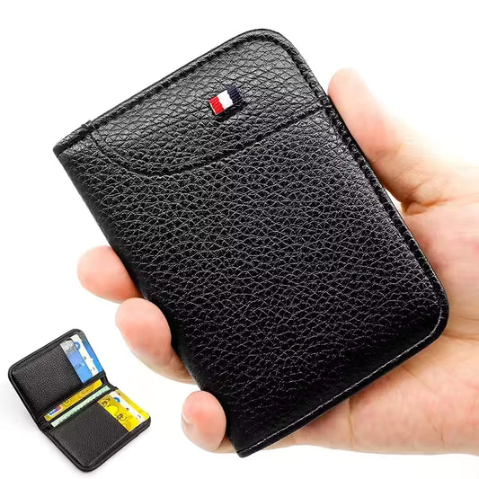 Slim PU Leather Mini Card Wallet for Men – Soft & Lightweight Credit Card Holder