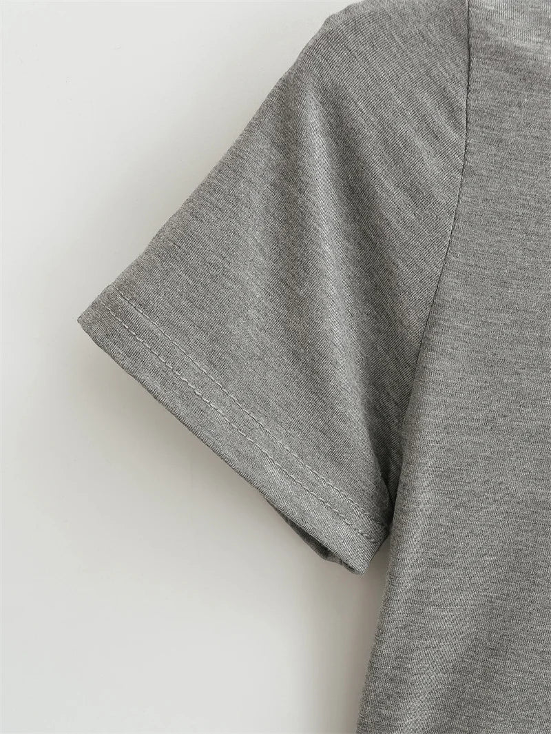 Women’s Slim Fit Solid Crop Tee – Casual Summer Top
