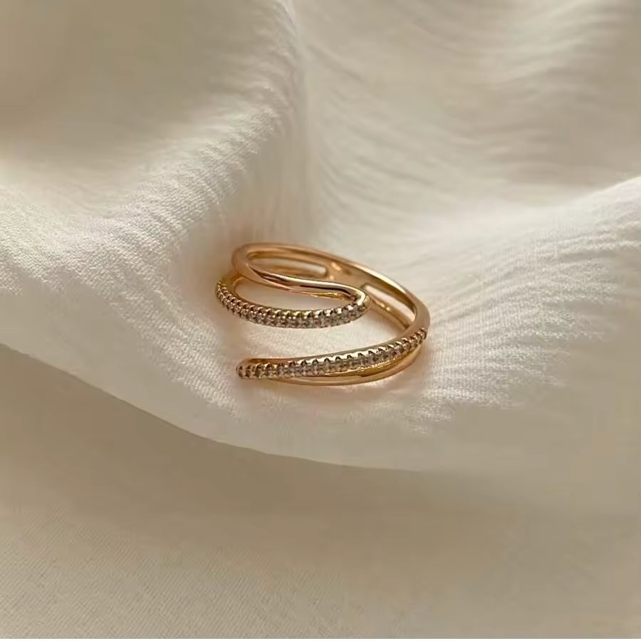 18K Gold Plated Sun Ring for Women – Stainless Steel Natural Stone Jewelry