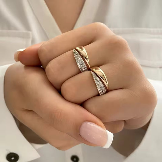 18K Gold Plated Sun Ring for Women – Stainless Steel Natural Stone Jewelry
